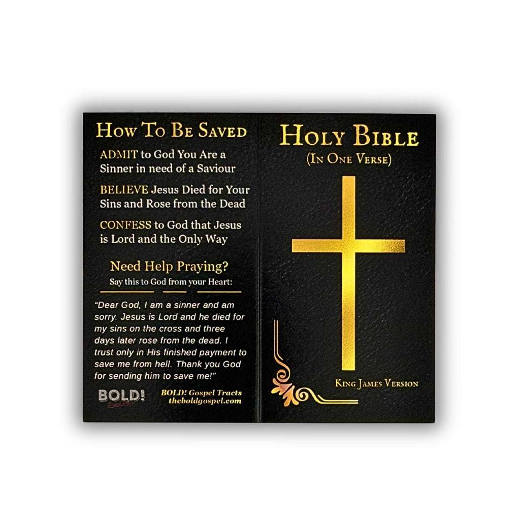 The Holy Bible in One Verse – Folding Gospel Tract - (100 Pack)