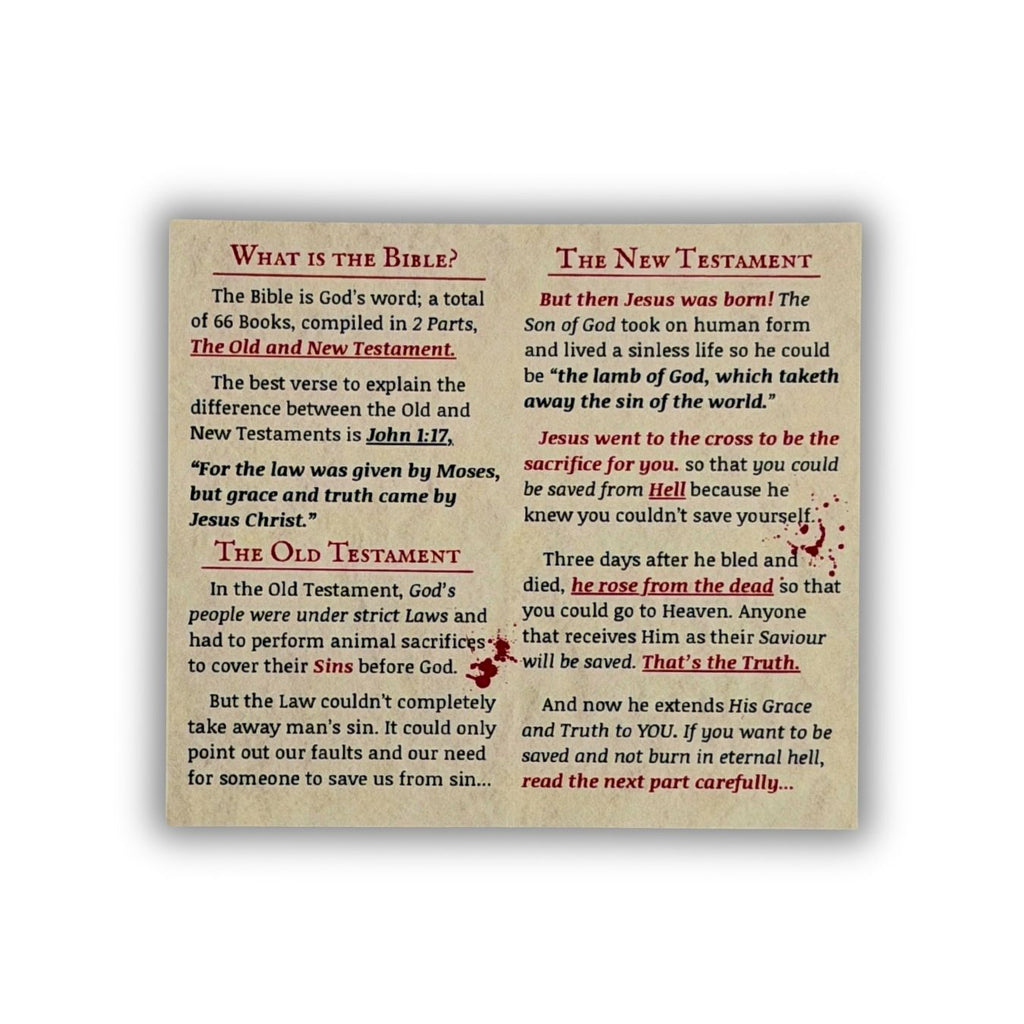 The Holy Bible in One Verse – Folding Gospel Tract - (100 Pack)