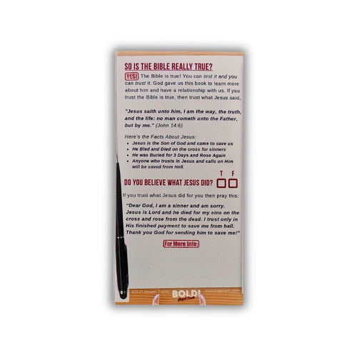 Questionnaire about the Bible and belief in Jesus on a white background