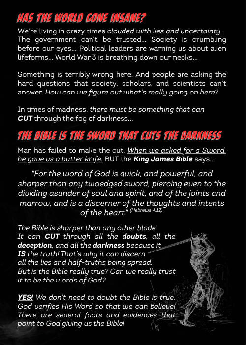 Do You Have a Sword... or a Butter Knife? - Gospel Tract Poster (25 pack)