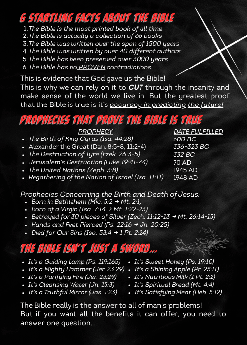 Do You Have a Sword... or a Butter Knife? - Gospel Tract Poster (25 pack)